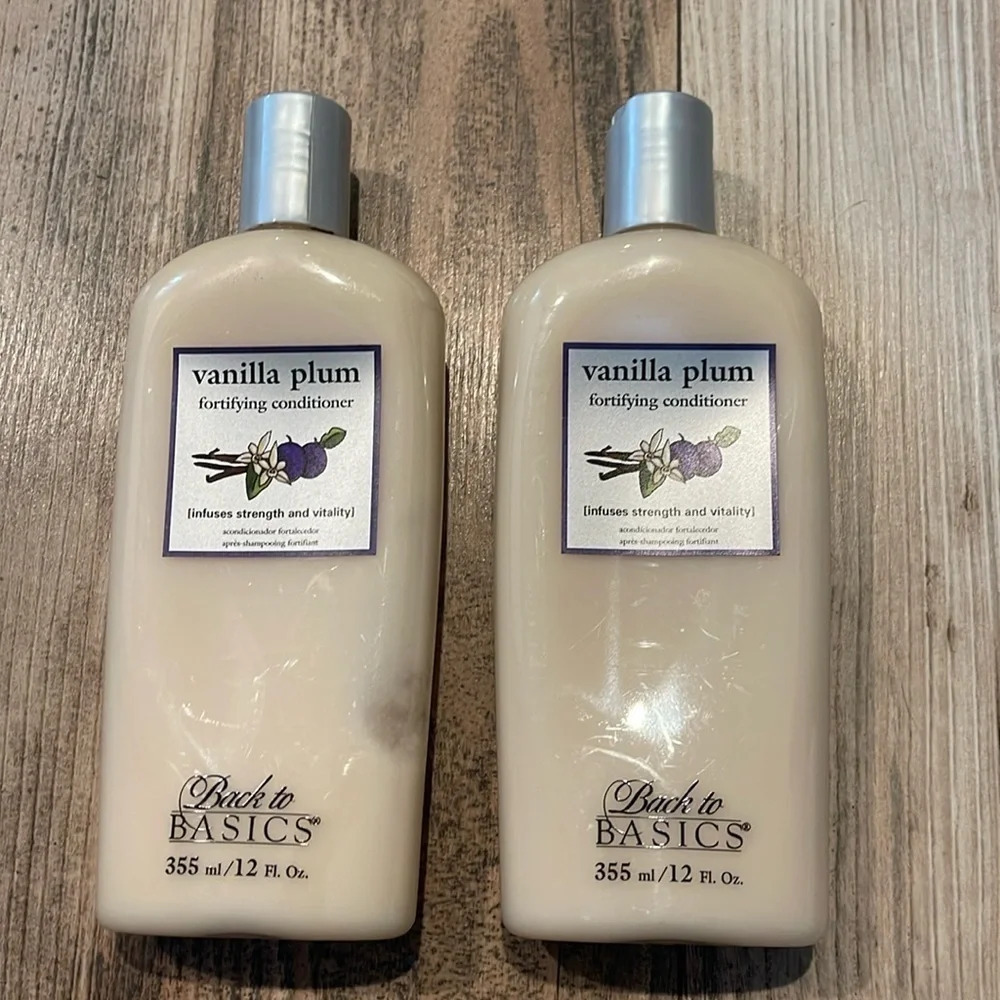 NEW Lot of 2 Back to Basics Vanilla Plum Conditioner Discontinued 12 oz Salon